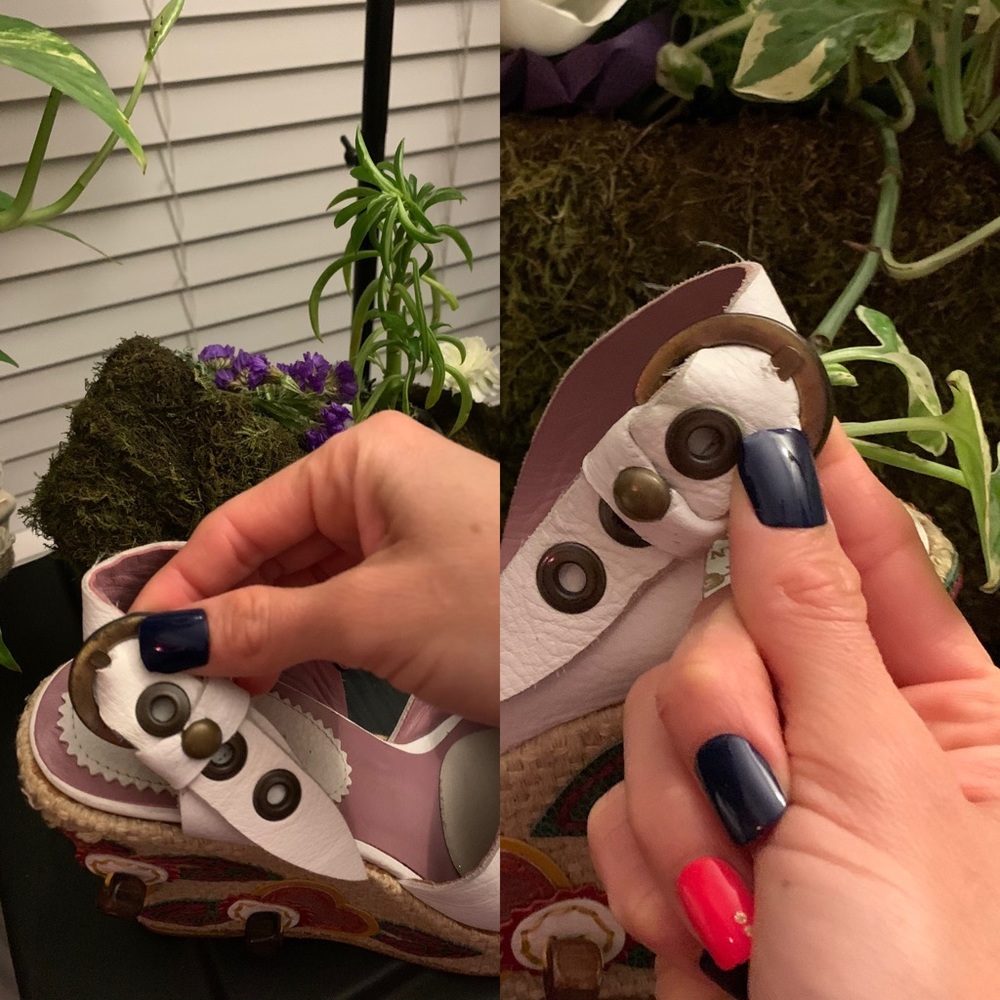 Pan Tulipani Embellished Wedge Sandals. - Picture 11 of 17